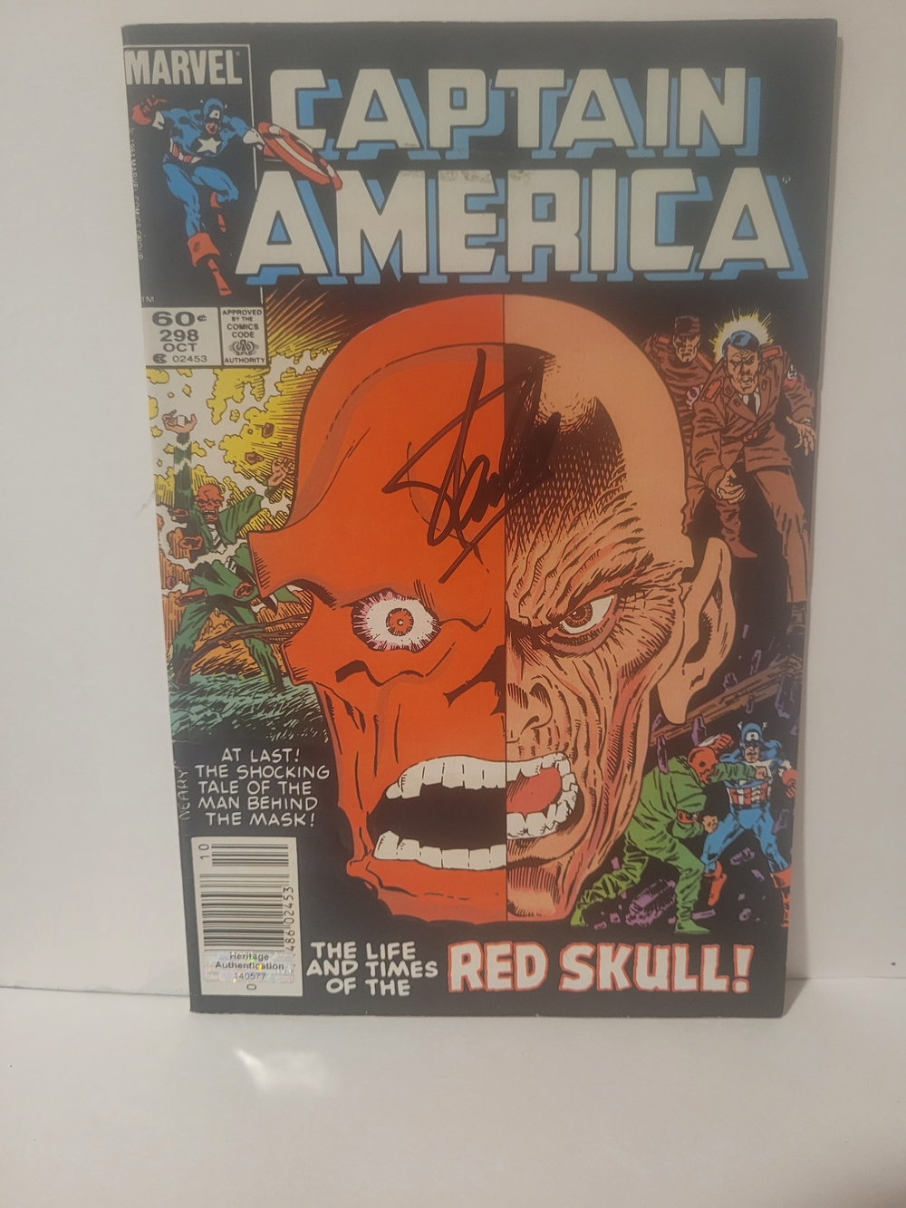 Stan Lee Signed Captain America Red Skull Marvel Comics With COA